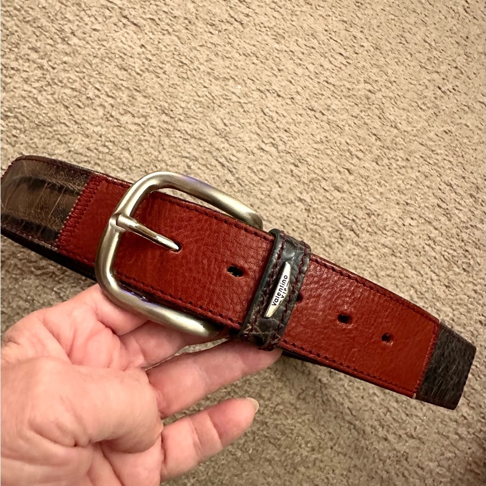 Vintage Valentino VIP Genuine Dark Red Leather Belt Made in Italy Size 34